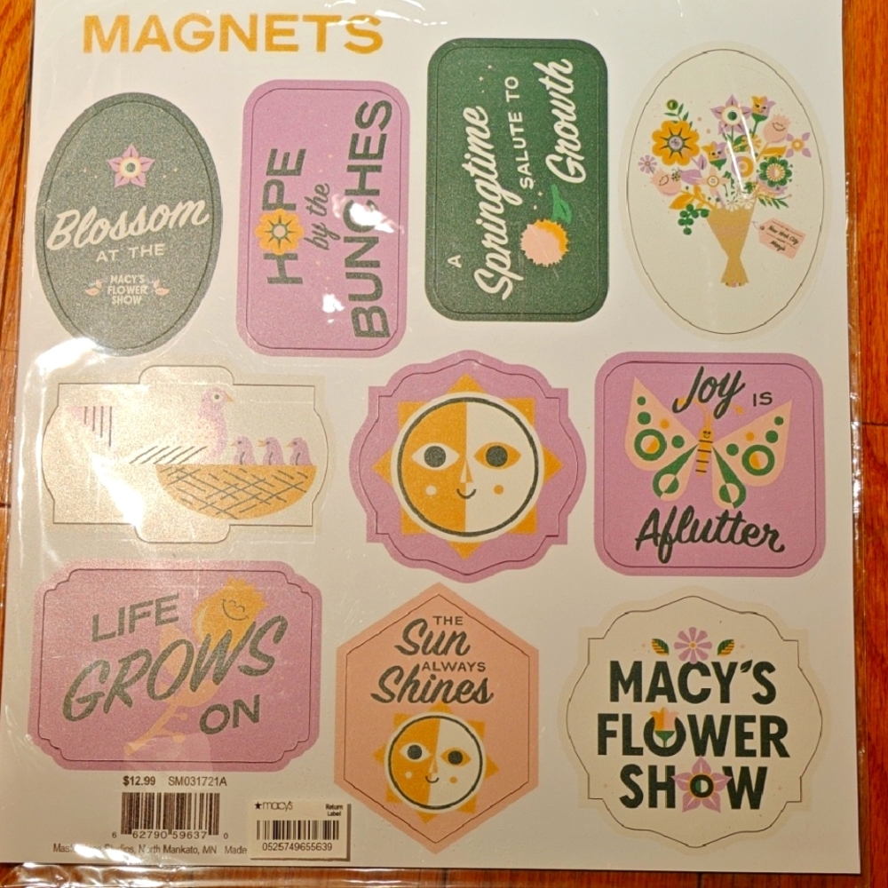 New Rare Macy's Annual Flower Show Magnet Collectible Set of 10